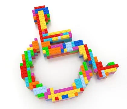 Toy bricks accessibility sign Stock Illustration