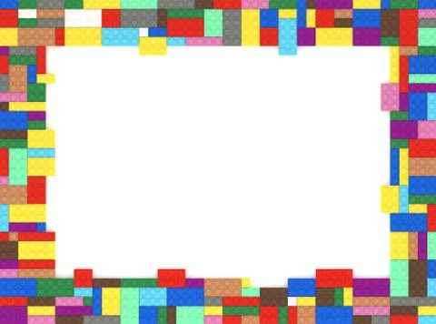 Toy bricks picture frame Stock Illustration