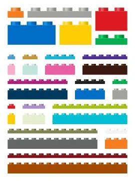 Toy building pieces in vector Stock Illustration