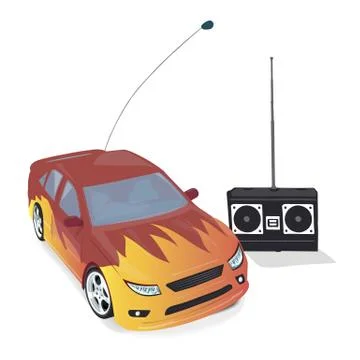 Toy Car with Remote Control Stock Illustration