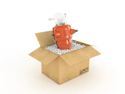 Toy in cardboard box Stock Illustration