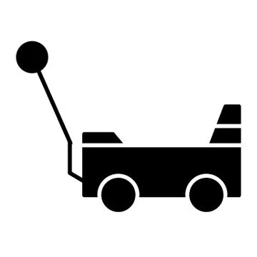 Toy cart solid icon. Hand trolley vector illustration isolated on white. Cart Illustrazione stock