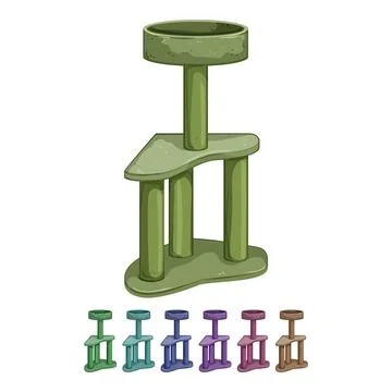 Toy cat tree cartoon vector graphic Stock Illustration