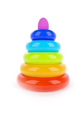 Toy children's pyramid for the development of intelligence and motility Foto stock