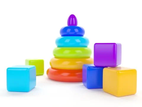 Toy children's pyramid for the development of intelligence and motility Foto stock