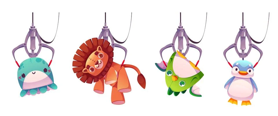Toy claw grabber machine element for arcade game Stock Illustration