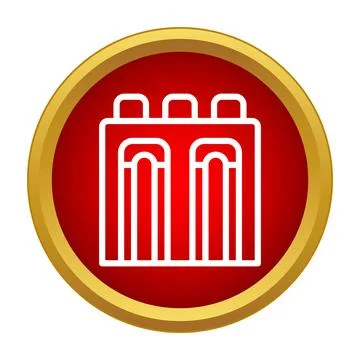 Toy construction brick icon stylized in red circle Stock Illustration