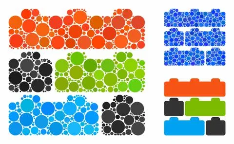 Toy constructor bricks Composition Icon of Spheric Items Ilustración de archivo
