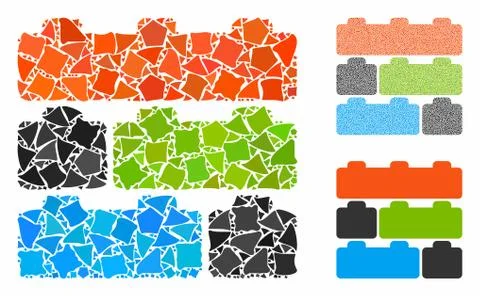 Toy constructor bricks Mosaic Icon of Raggy Parts Ilustración de archivo