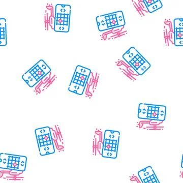 Toy controlling with phone app vector seamless pattern Stock Illustration