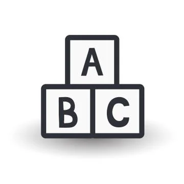 Toy cubes with alphabet Stock Illustration