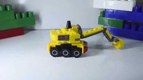 Toy designer excavator Stock Footage 154427596