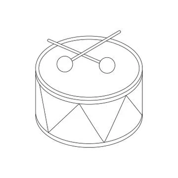 Toy drum icon, isometric 3d style Stock Illustration