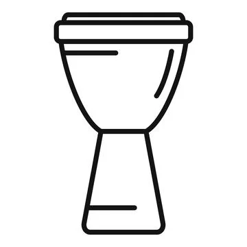 Toy drum icon outline vector. Music kit Stock Illustration