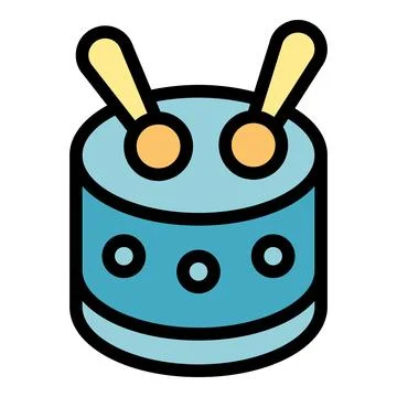 Toy drums icon vector flat Stock Illustration