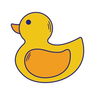 Toy Duck Icon Flat Design Vector Stock Illustration
