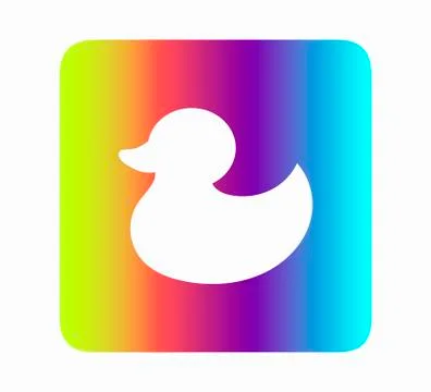 Toy duck icon flat vector illustration neon Stock Illustration