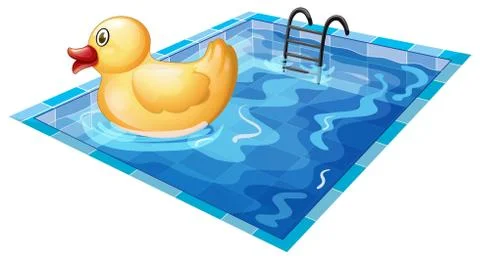 A toy duck at the pool Stock Illustration