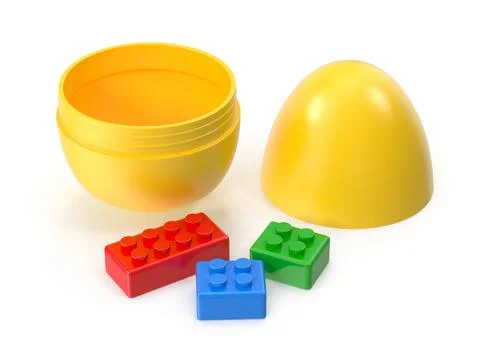Toy egg with building blocks, educational fun for children Ilustración de archivo