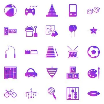Toy gradient icons on white background Stock Illustration
