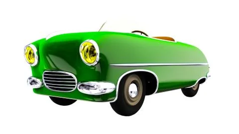 Toy green car. 3D render Stock Illustration