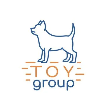 Toy group logotype in modern outlined style. Editable vector illustration Stock Illustration