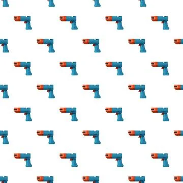 Toy handgun pattern creating seamless playful illustration background Stock Illustration