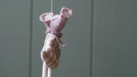Toy is hanging on a string. Close up shot. Suicide concept Stock Footage 109223438