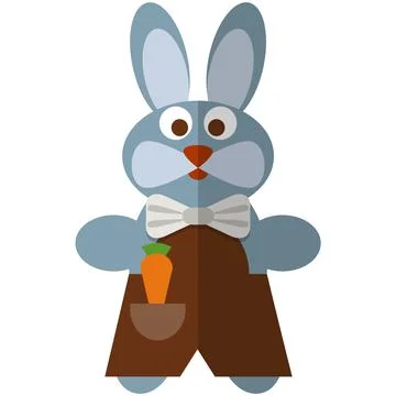 Toy hare puppet vector isolated on white background 스톡 일러스트