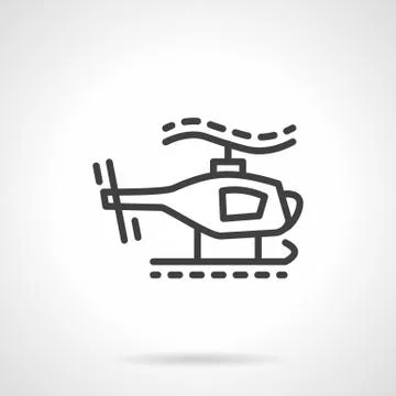 Toy helicopter simple line vector icon Stock Illustration