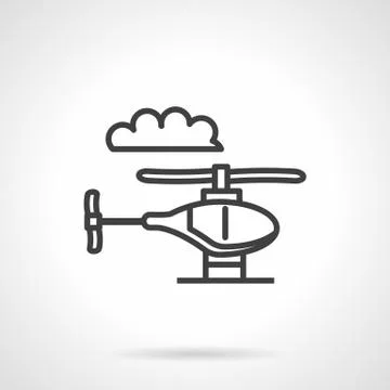 Toy helicopter simple line vector icon Stock Illustration