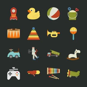 Toy icons , flat design Иллюстрация