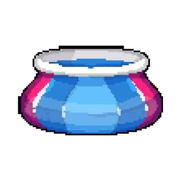 Toy inflatable swimming pool pixel art vector illustration Stock Illustration