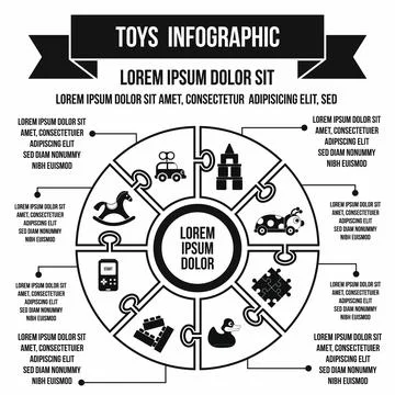 Toy infographic elements, simple style Stock Illustration