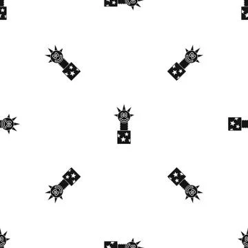 Toy jumping out of box pattern seamless black Stock Illustration