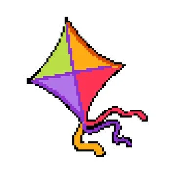 Toy kite pixel art vector illustration Stock Illustration