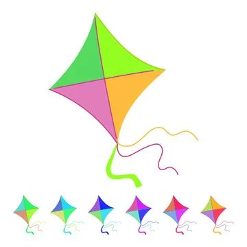 Toy kite vector cartoon graphic Stock Illustration