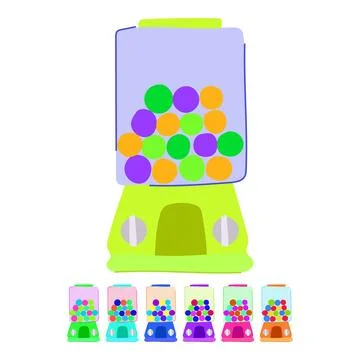 Toy lotto ball machine vector cartoon graphic Stock Illustration