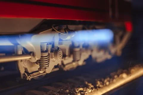 A toy model of a modern electric train 库存照片