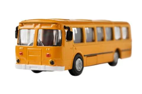 Toy model of old soviet bus isolated on white 写真素材