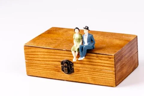 Toy models of old couple Stock Photos