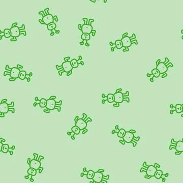 Toy monster cute line vector seamless pattern Illustrazione stock