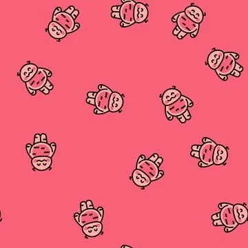 Toy monster cute vector seamless pattern Illustrazione stock