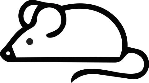 Toy mouse for cat playing line art icon Stock Illustration