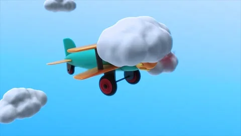 Toy Plane Flying in a loop from the side Stock Footage 249613877