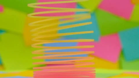 Toy plastic rainbow falls in slow motion Stock Footage 239301121