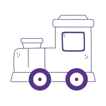 Toy plastic train icon design white background line style Stock Illustration