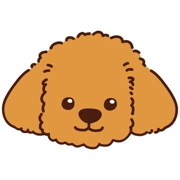 Toy Poodle front head outlined Stock Illustration