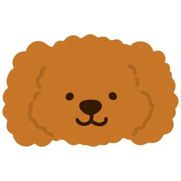 Toy Poodle simple flat colored Stock Illustration