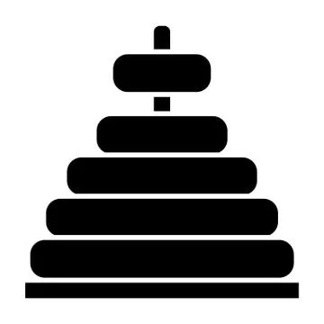 Toy pyramid solid icon. Educational toy vector illustration isolated on white Illustrazione stock